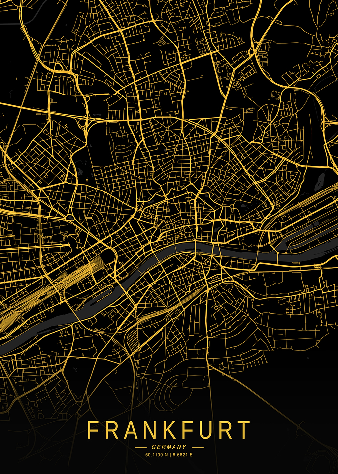 Golden Frankfurt City Map
