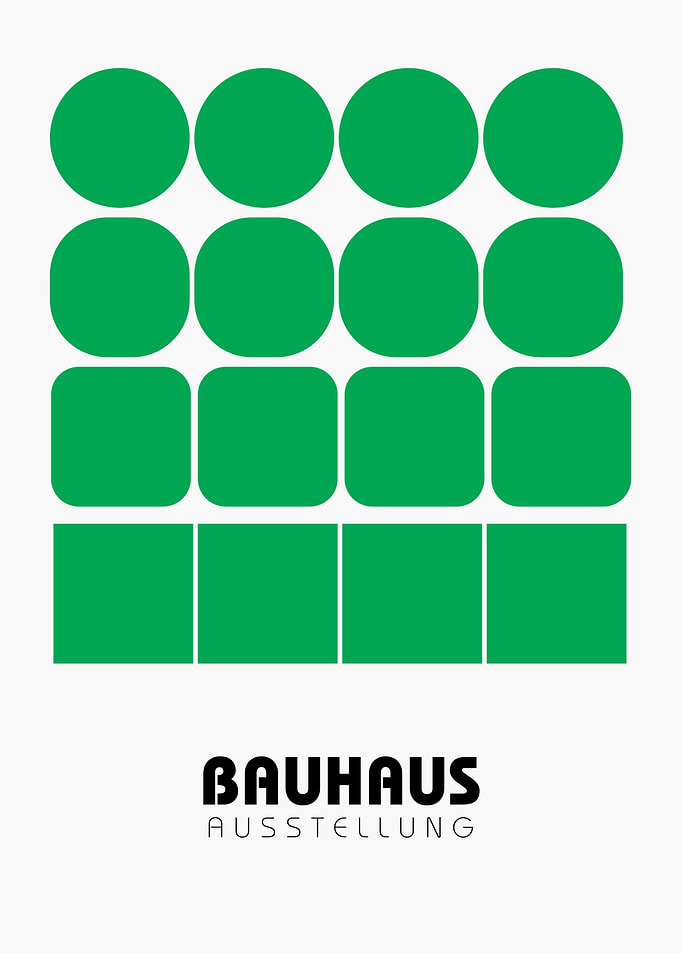 Bauhaus Ausstellung Green Shapes Poster