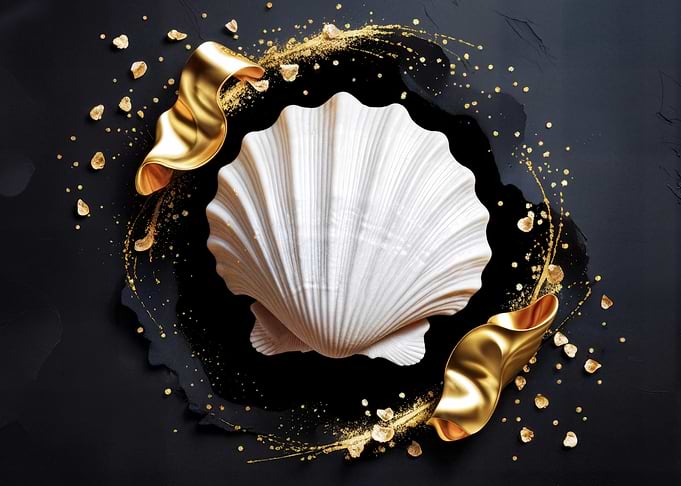 Elegant Seashell with Golden Accents