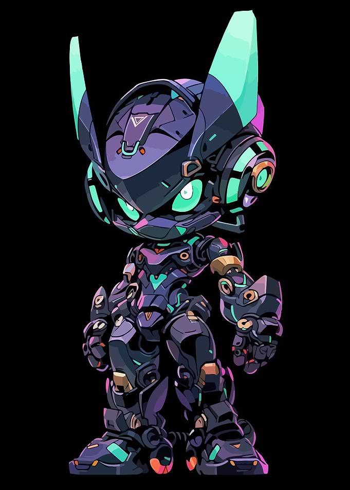 Chibi Robot with Cat-like Features
