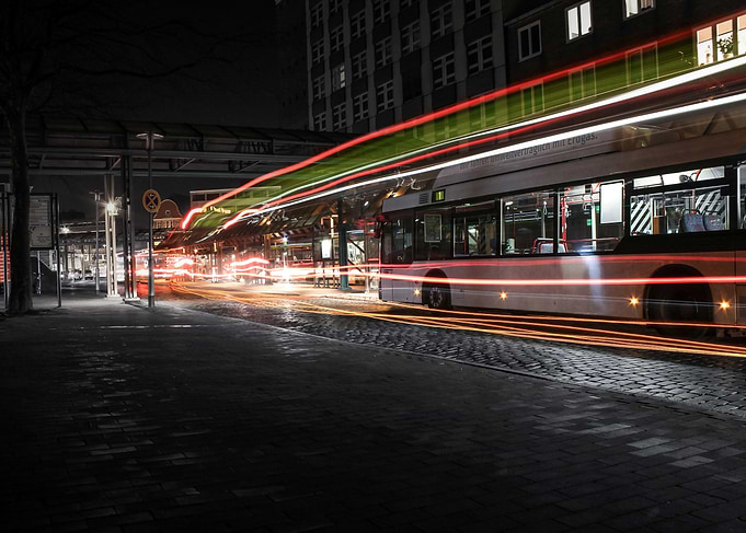 Night Bus Stop Long Exposure