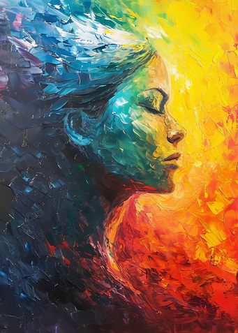 Colorful Abstract Portrait Painting