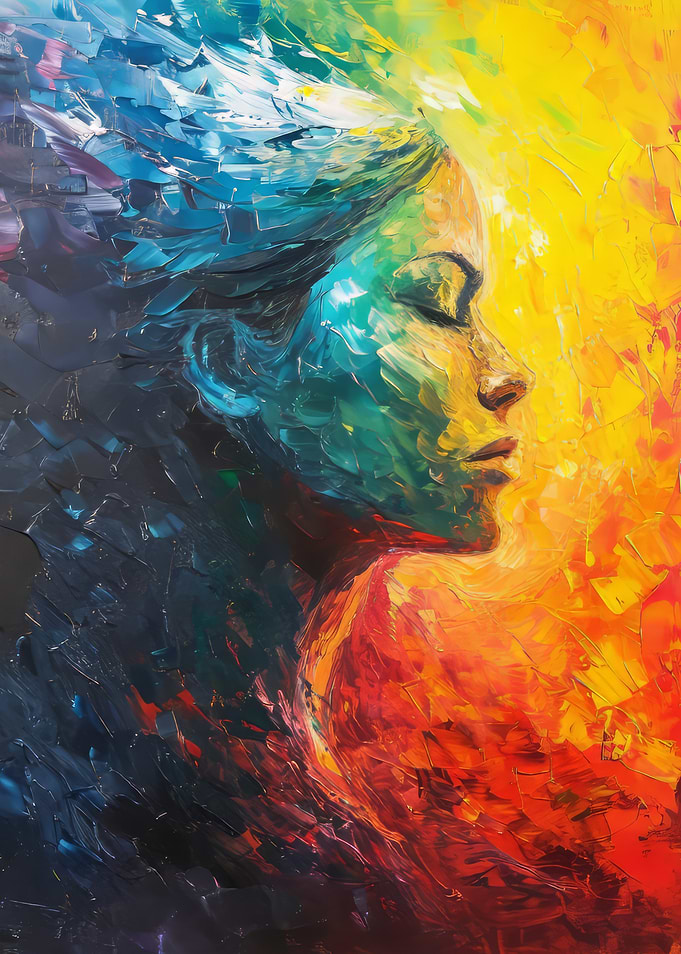 Colorful Abstract Portrait Painting