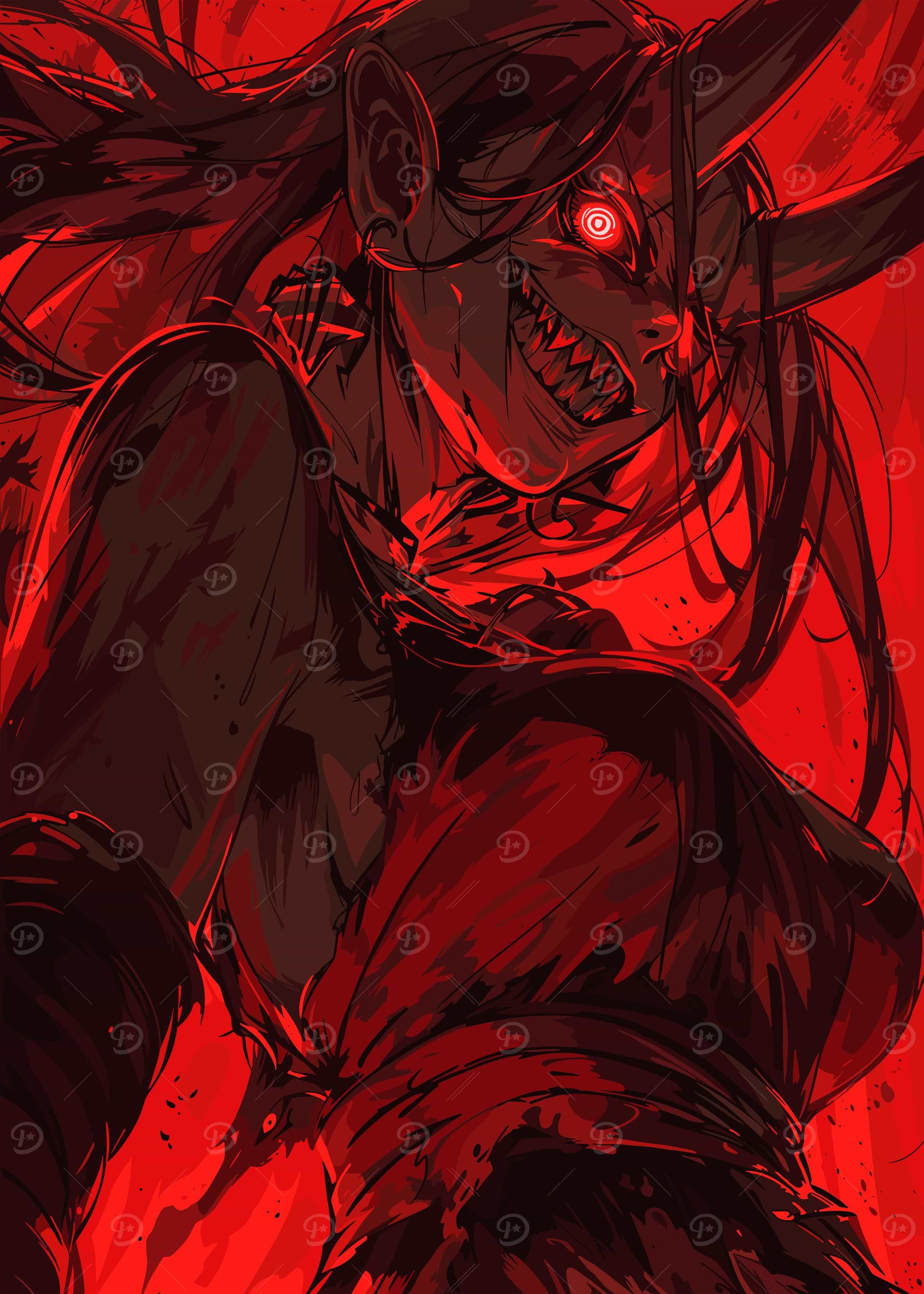 Red Oni Girl Digital Art