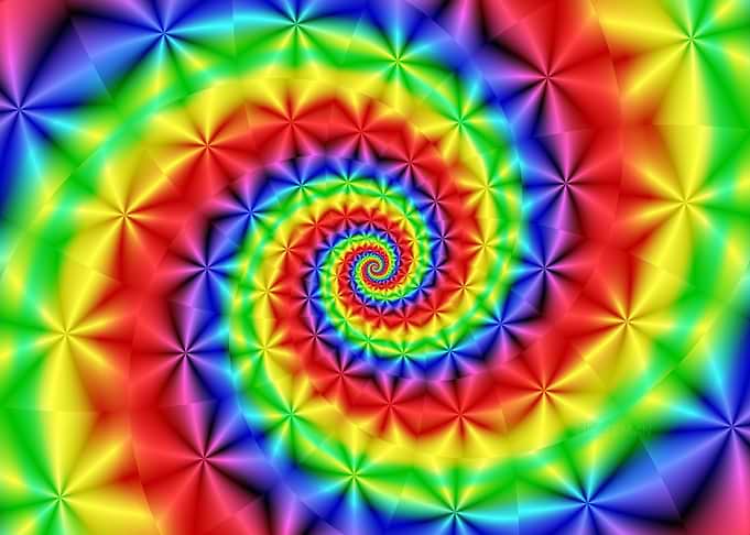 'Textured Rainbow Cone Spiral' Fractal Art
