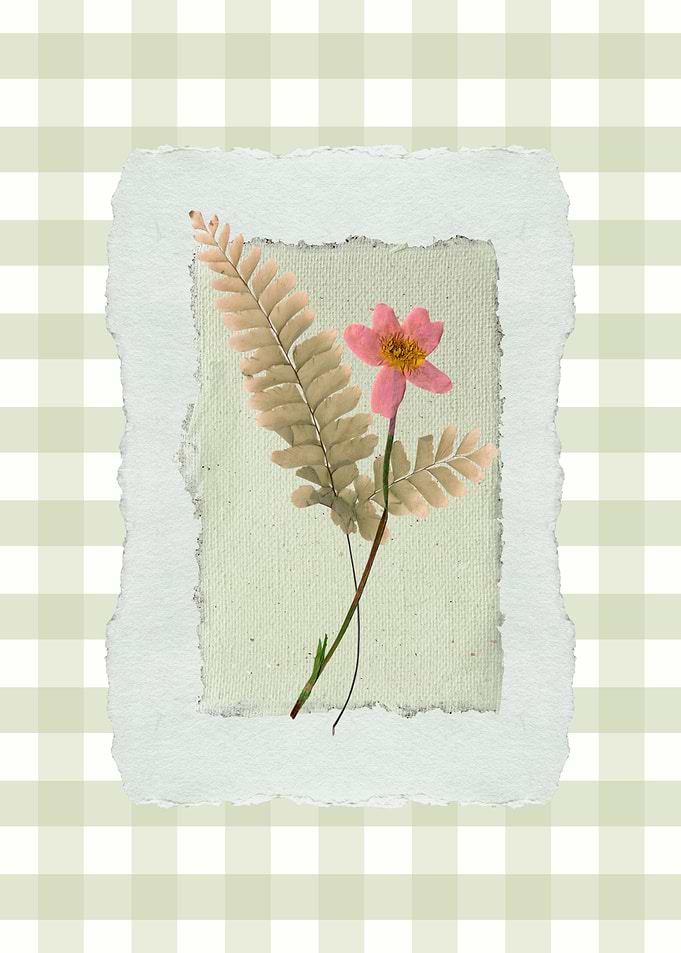 Pressed Flower Art with Fern