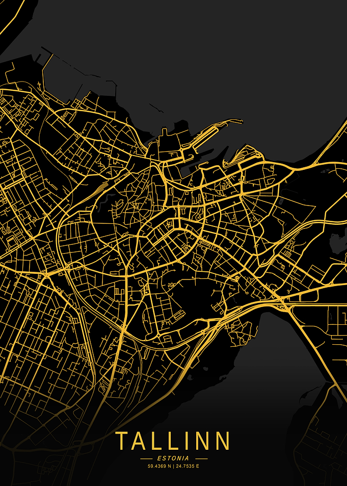 Golden Tallinn City Map