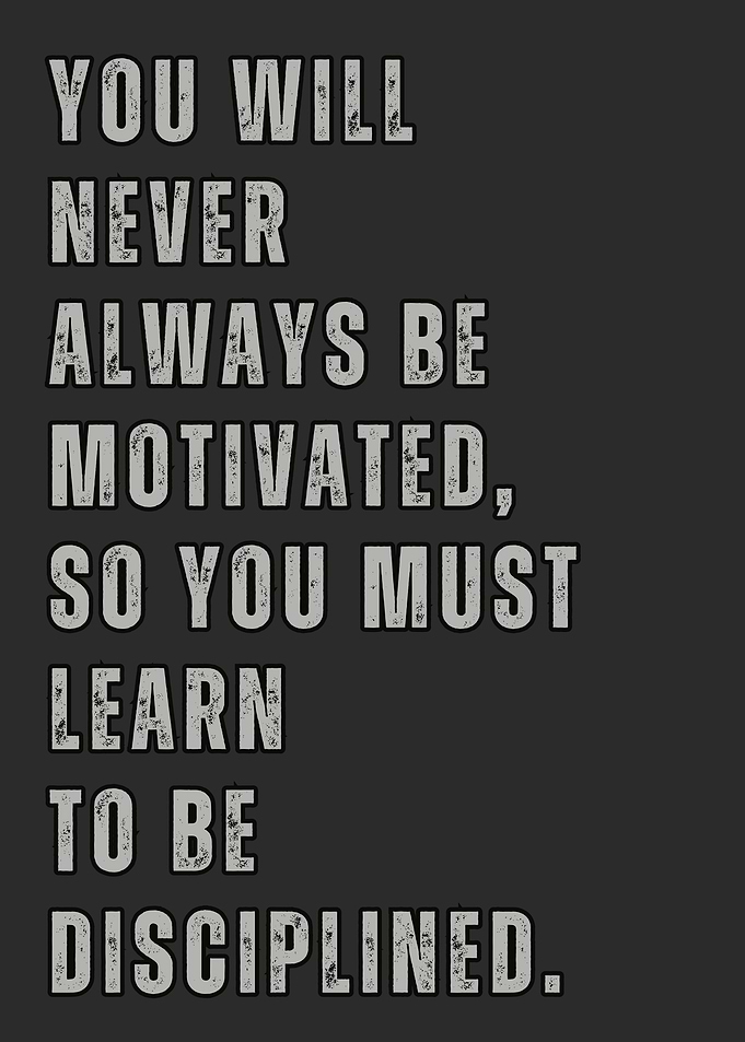 Motivation and Discipline Text Art