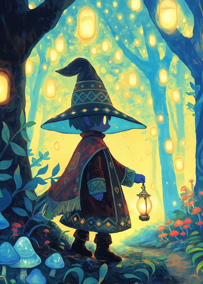 Wizard Child in Enchanted Forest