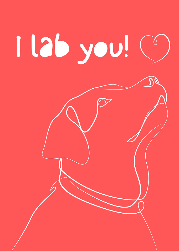 I Lab You Dog Line Art