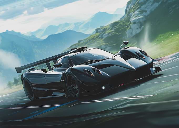 Pagani Zonda on Racetrack