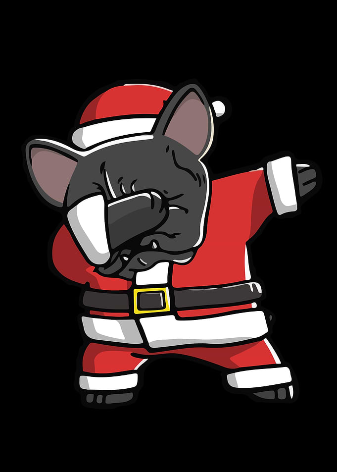 Dabbing Santa Dog Cartoon