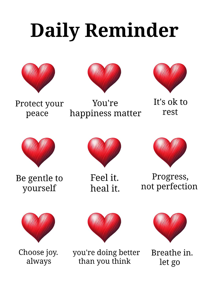 Daily Reminder with Hearts