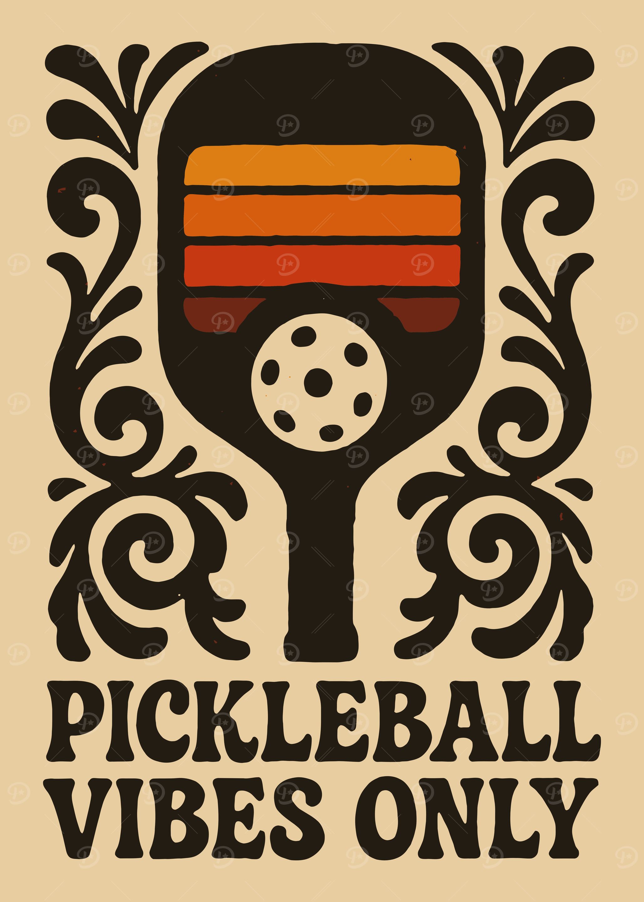 Pickleball Vibes Only Retro Design