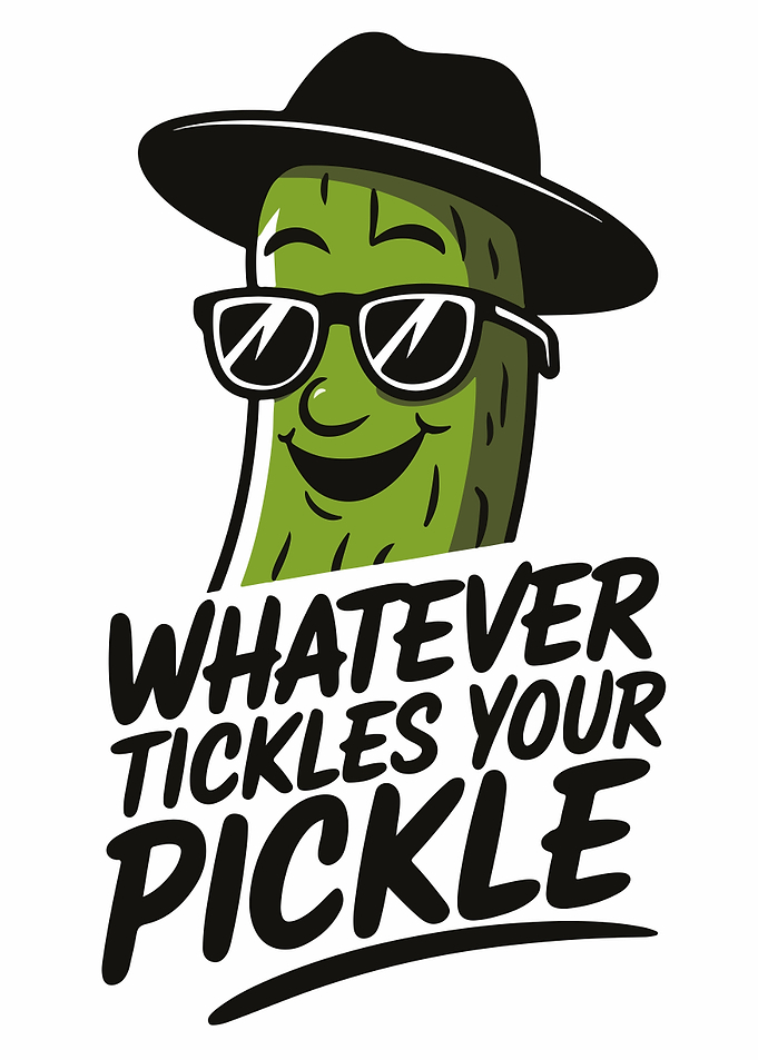 Cool Pickle Cartoon with Funny Quote