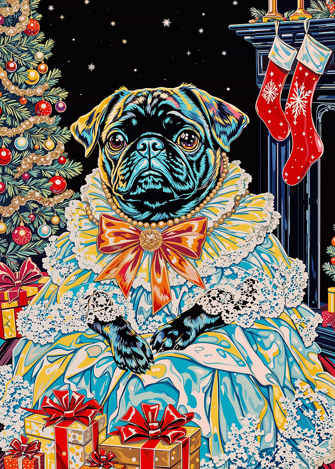 Festive Pug Portrait