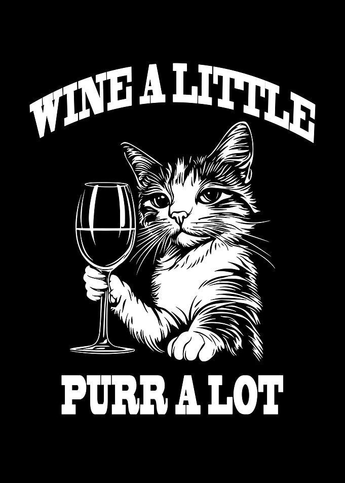 Wine a Little, Purr a Lot Cat