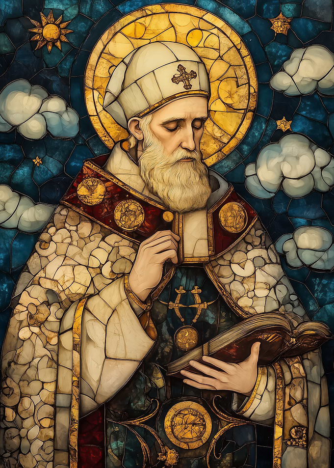 Stained Glass Pope