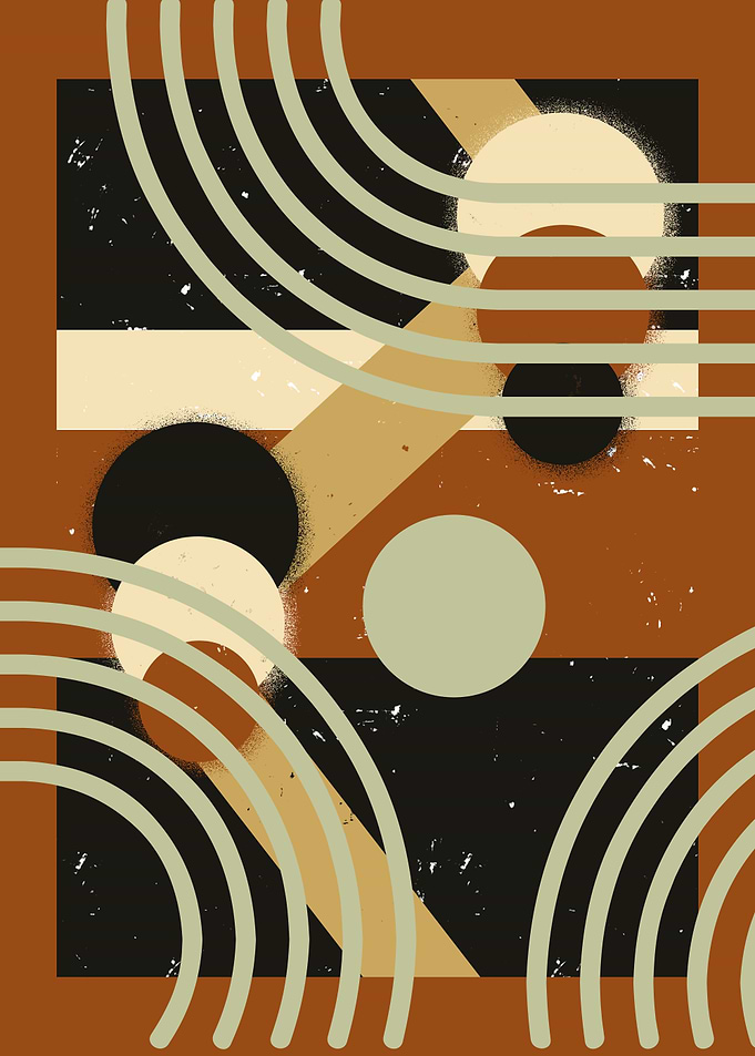 Abstract Geometric Art with Circles and Lines