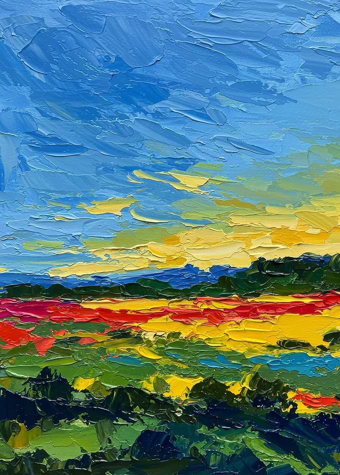 Impressionistic Landscape Painting with Vivid Colors