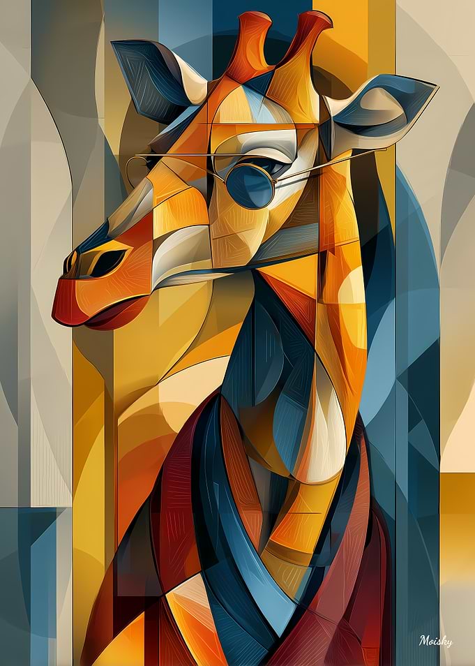 Gentle Giraffe – Cubist Elegance with Attitude