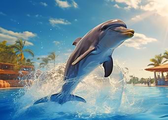 Dolphin leaping from water