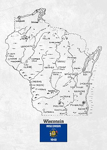 Hand Drawn Map of Wisconsin