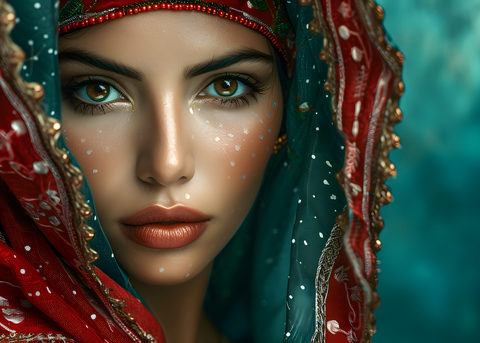 Portrait of a woman with headscarf