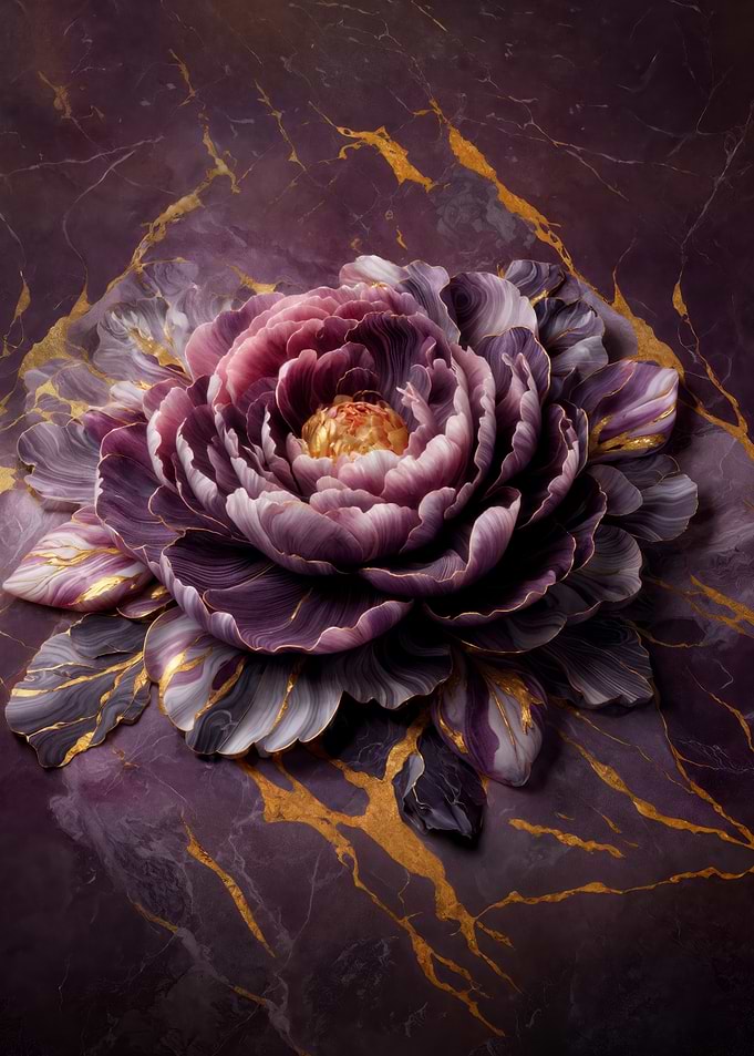 Purple and Gold Floral Elegance