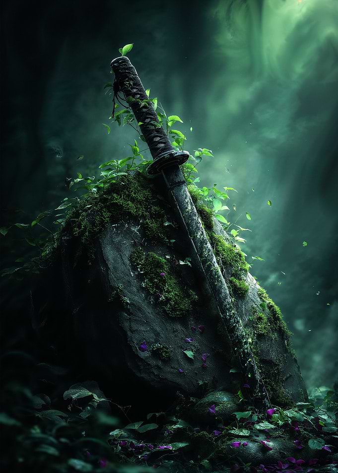Samurai Sword in Forest