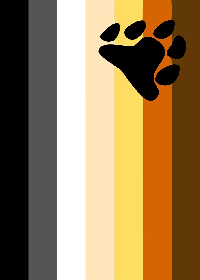 Bear Brotherhood Flag with Paw Print