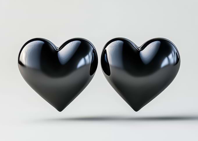 Two Black Heart Shapes