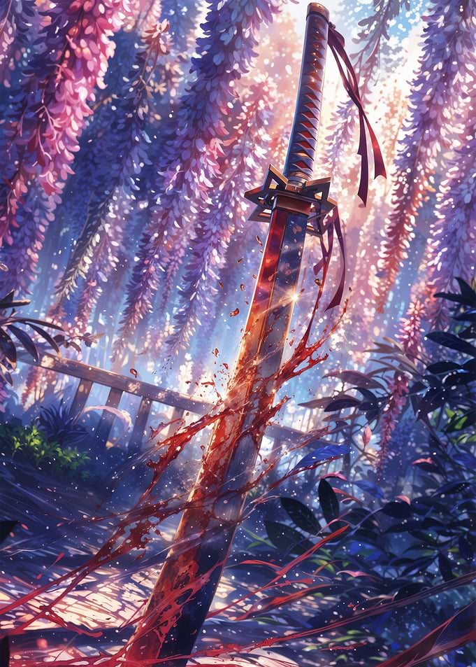 Bloodshed Katana in Wisteria Garden