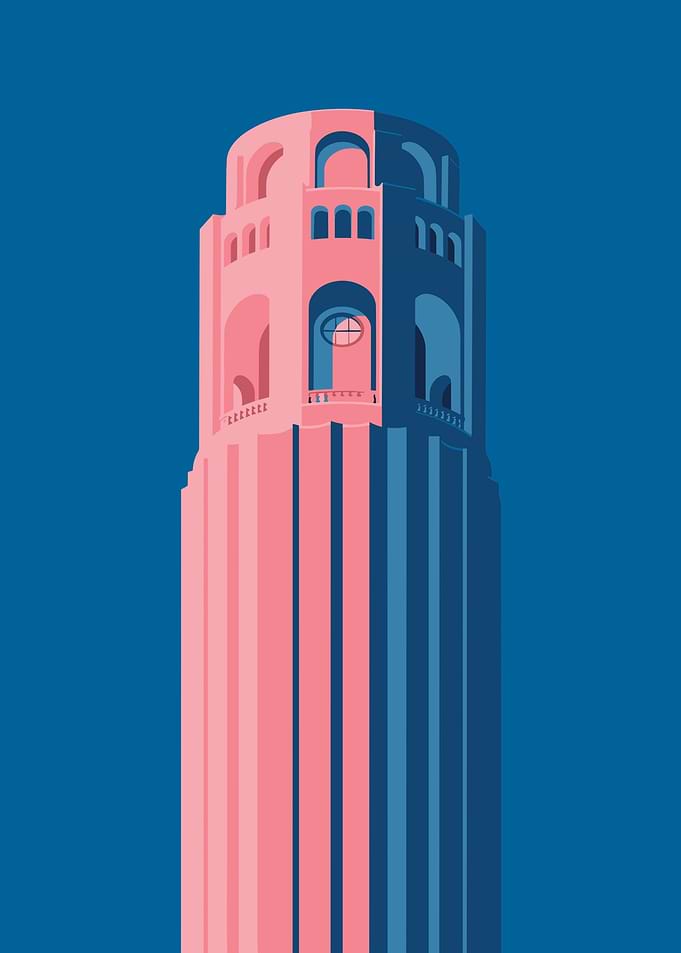 Coit Tower San Francisco Illustration