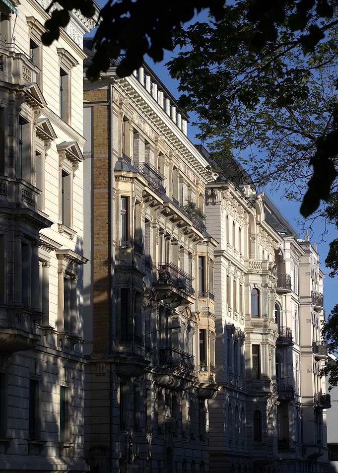 Row of Ornate European Buildings