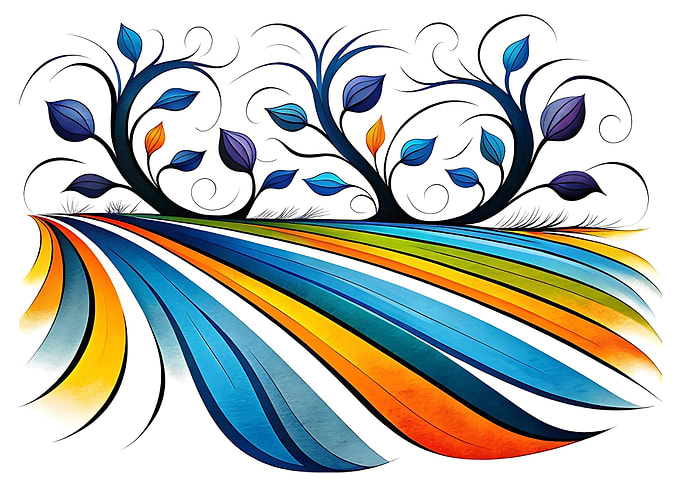 Abstract Tree and Rainbow Road