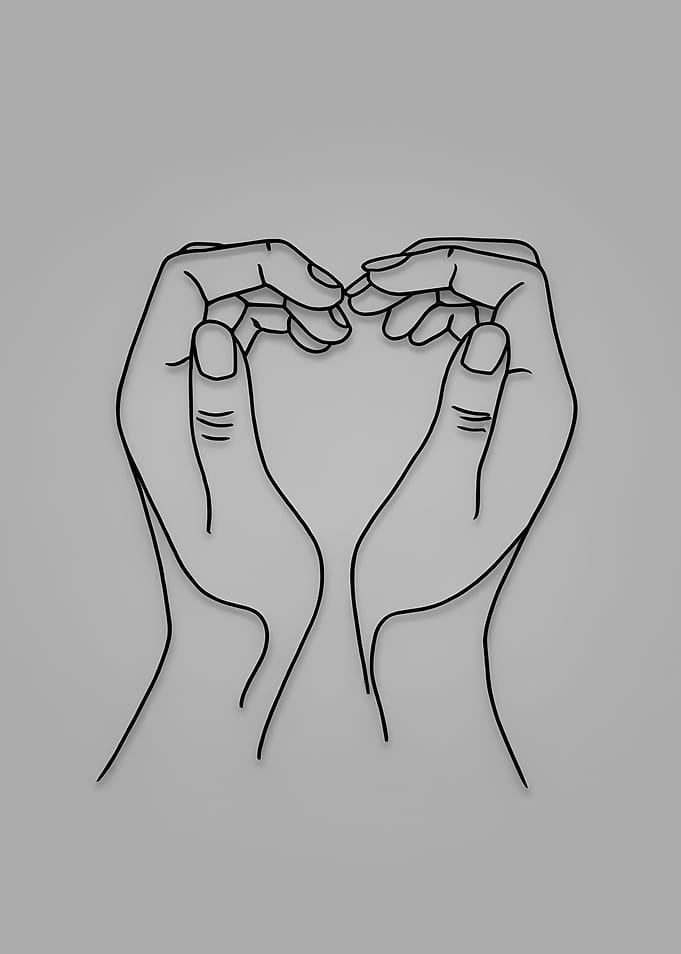 Minimalist Hands Love Line Art