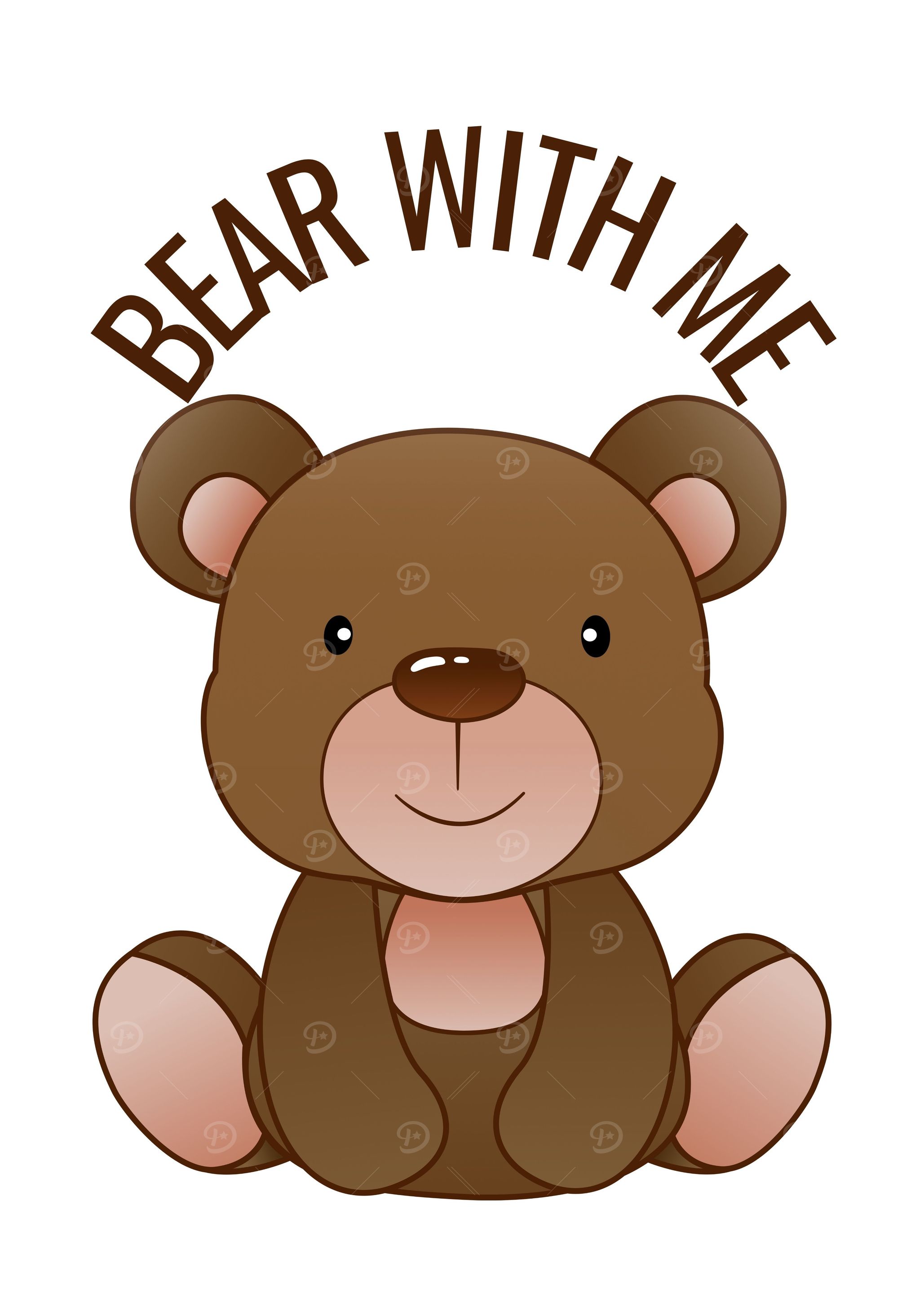 Bear With Me Cartoon Illustration