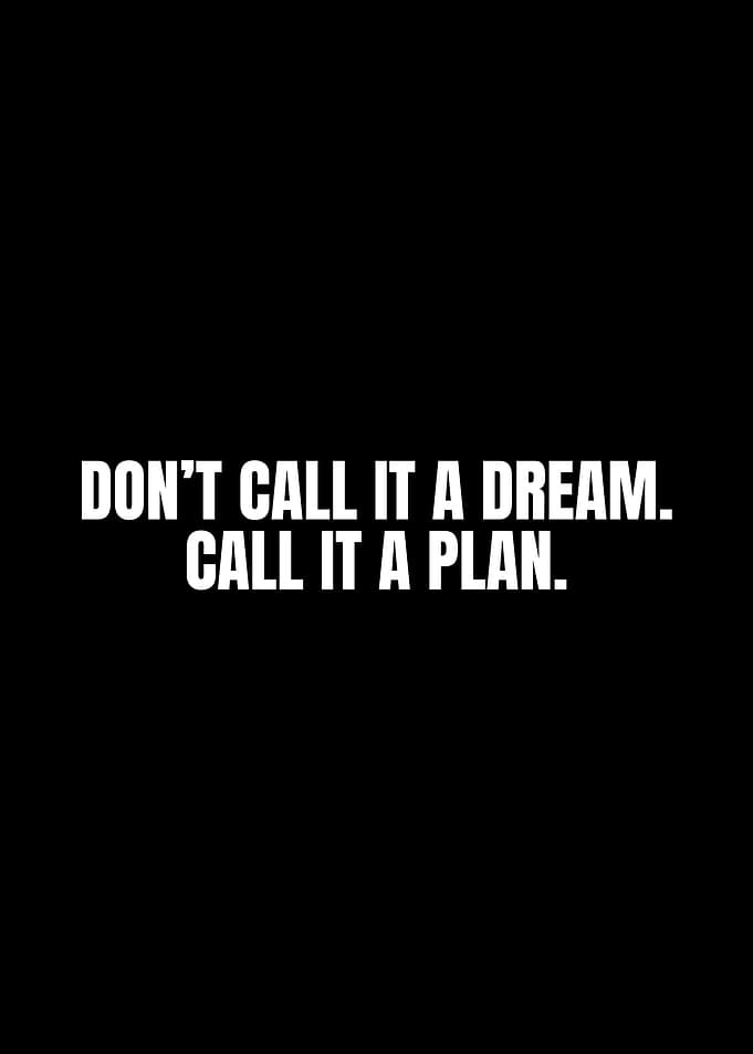 Dream vs. Plan: Motivational Text Art