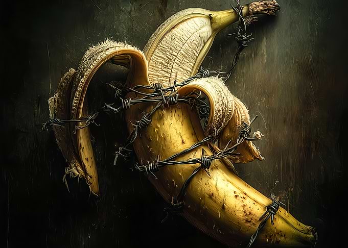Banana Wrapped in Barbed Wire