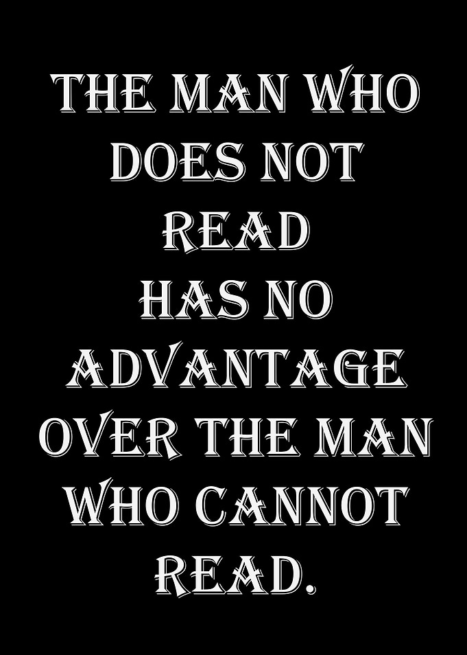 Reading Quote on Black Background