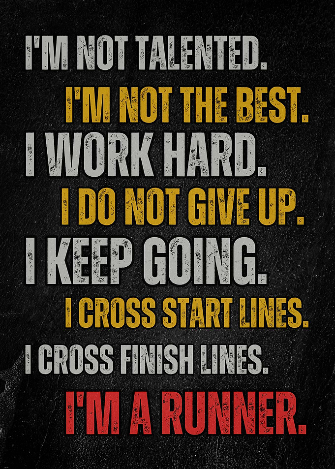 Motivational Running Quote on Dark Background