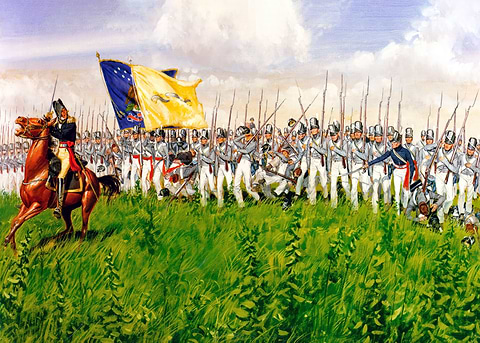 Charge at Chippawa, July 1814 — vintage poster restored on metal