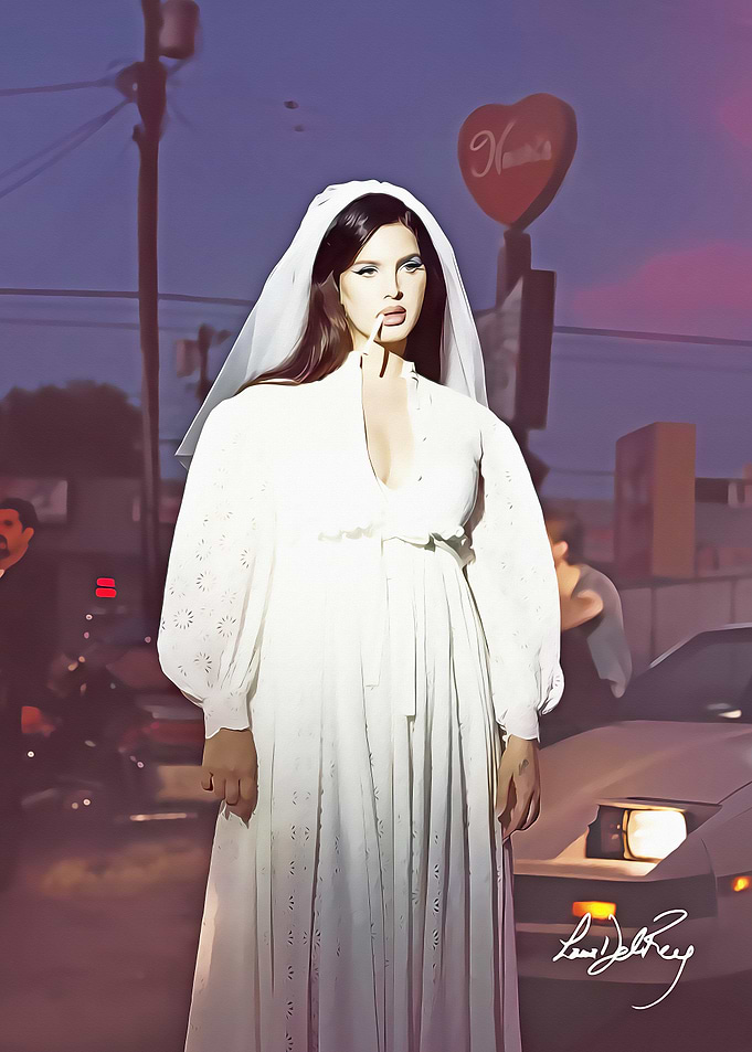 Lana Del Rey in White Dress