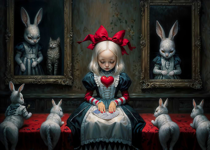 Alice in Wonderland themed artwork