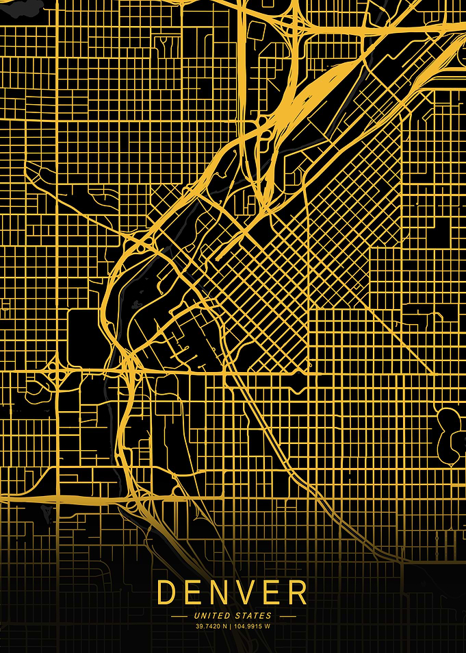 Golden Denver City Map