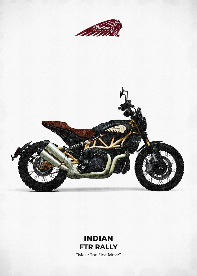 Indian FTR Rally Motorcycle sketch art