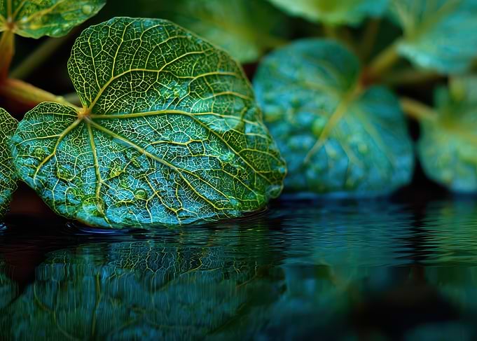 Leaf Reflection in Water