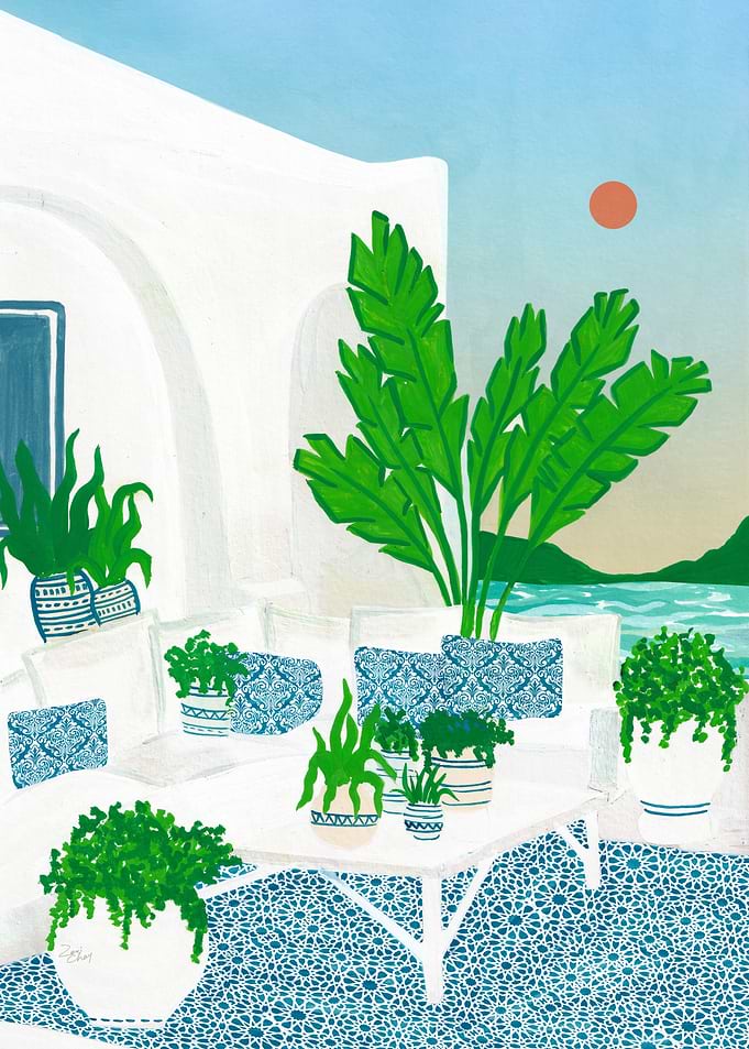 Santorini Art Print, Greece Poster, Travel Art Print