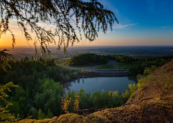 Scenic Lake View at Sunset, Poland